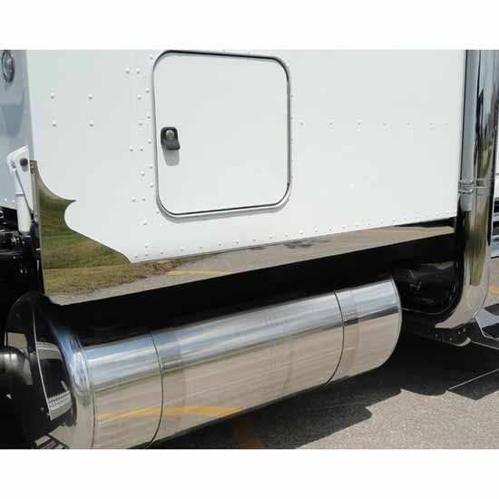 4 Inch Stainless Steel Sleeper Panels W/ Long Extenders For Peterbilt 389 W/ 70 Inch Bunk