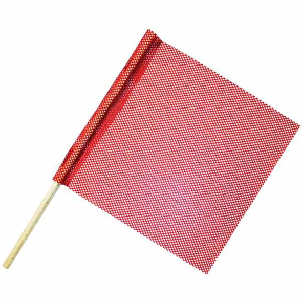 18 x 18 Inch Red Jersey Flag W/ 30 Inch Dowel 18 x 18 Inch Red Jersey Flag W/ 30 Inch Dowel