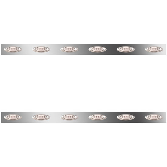 4 Inch Stainless Steel Sleeper Panel W/ Amber/Clear LEDs For Peterbilt 389 W/ 70/78 Inch Sleeper