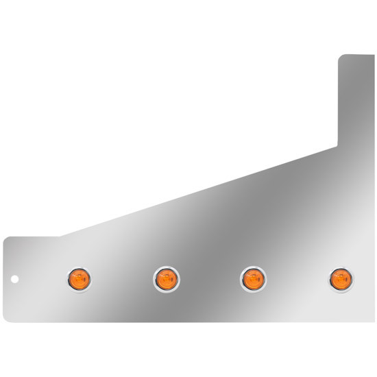 2.5 Inch Stainless Sleeper Extension Panel W/ 7 Amber Button LEDs For Peterbilt 386 W/ Side Fairing Panels