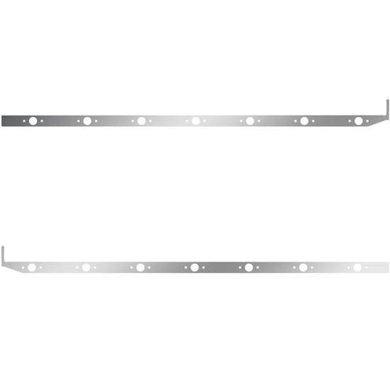 2.5 Inch Stainless Sleeper Panel W/ 7 P1 LED Light Holes For Peterbilt 579 123 BBC W/ 80 Inch UltraLoft Sleeper