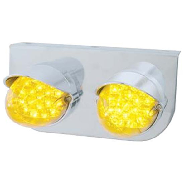 Stainless Steel Light Bracket W/ Two 19 LED Reflector Lights & Visors Stainless Steel Light Bracket W/ Two 19 LED Reflector Lights & Visors