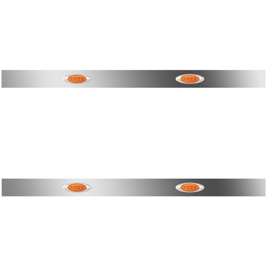 4 Inch Sleeper Panels W/ Amber P1 LEDs On 12 Inch Spacing For Peterbilt 389 W/ 36/44 Inch Sleeper