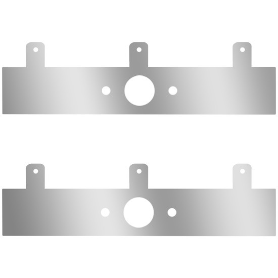 2.5 Inch Stainless Steel Exhaust Filler Panels W/ 2 P1 Light Holes For Peterbilt 386