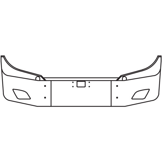 14 Inch Stainless Steel SBA Bumper, 11 Gauge W/ Tow & Fog Light Holes For Freightliner Cascadia 116