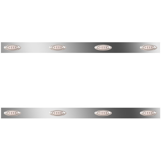 2.5 Inch Sleeper Panels W/ 8 P1 Amber/Clear LEDs For Peterbilt 386 W/ 48 Inch Sleeper