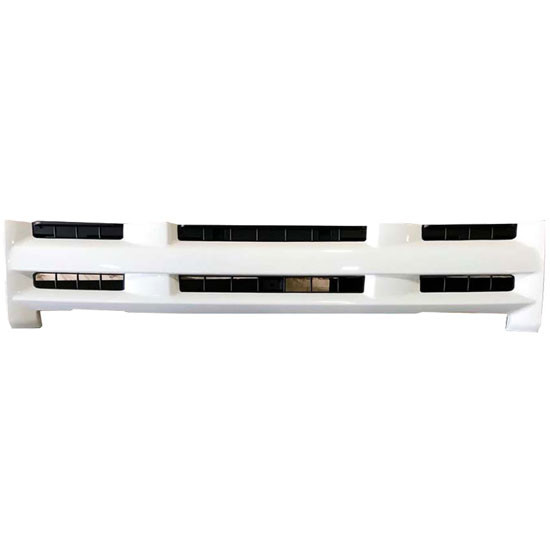 White Wide Style Grille, 54 x 5 x 13 Inch W/ 6 Horizontal Cutouts For Isuzu NPR, NPR-HD