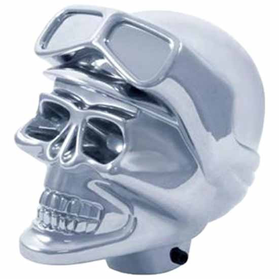 Chrome Skull Biker Gearshift Knob, Hex Screw Mount