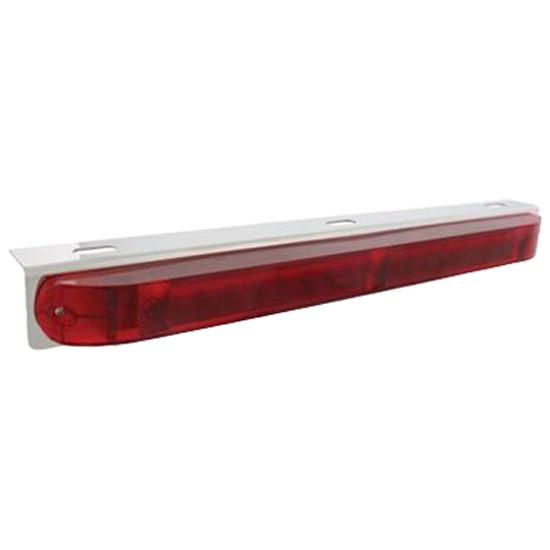 Stainless Steel Light Bracket W/ 19 LED 17 Inch Light Bar, Red LED/ Red Lens