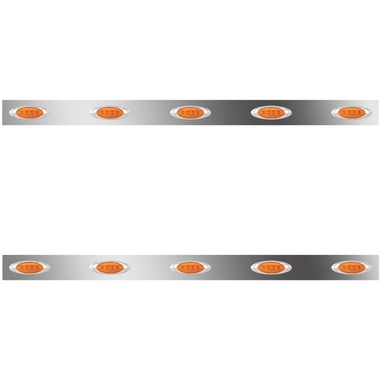 2.5 Inch Sleeper Panels W/ 10 P1 Amber/Amber LEDs For Peterbilt 386 W/ 48 Inch Sleeper