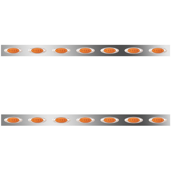 2.5 Inch Sleeper Panels W/ 14 P1 Amber/Amber LEDs For Peterbilt 386 W/ 63 Inch Sleeper