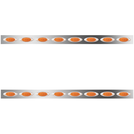 2.5 Inch Sleeper Panels W/ 16 P1 Amber/Amber LEDs For Peterbilt 386 W/ 70 Inch Sleeper