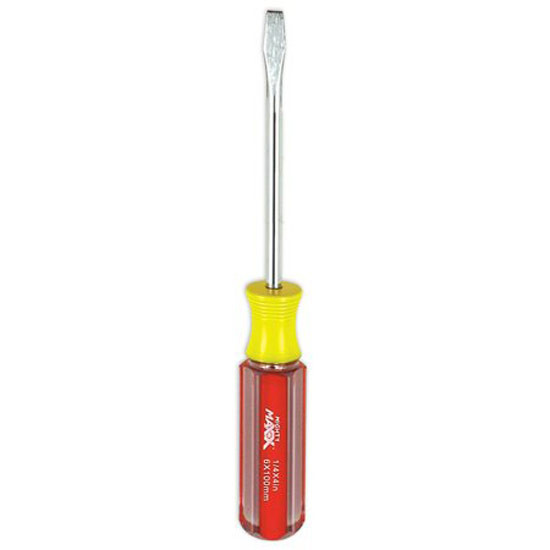 Flat Head Screwdriver W/ Magnetized Tip & Impact Resistant Handle