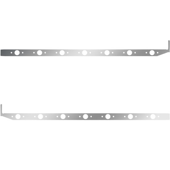 72 Inch Stainless Sleeper Panel W/ Extension W/ 14 P1 Light Holes For Peterbilt 567, 579