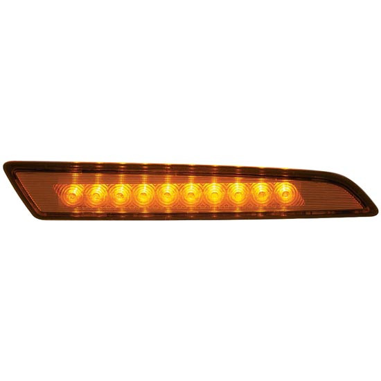 10 LED Side Marker Hood Fender Light - Amber LED/ Amber Lens For Volvo VNL Gen III