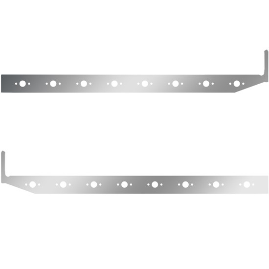 44 Inch Stainless Sleeper Panel W/ Extension W/ 16 P3 Light Holes For Peterbilt 567, 579