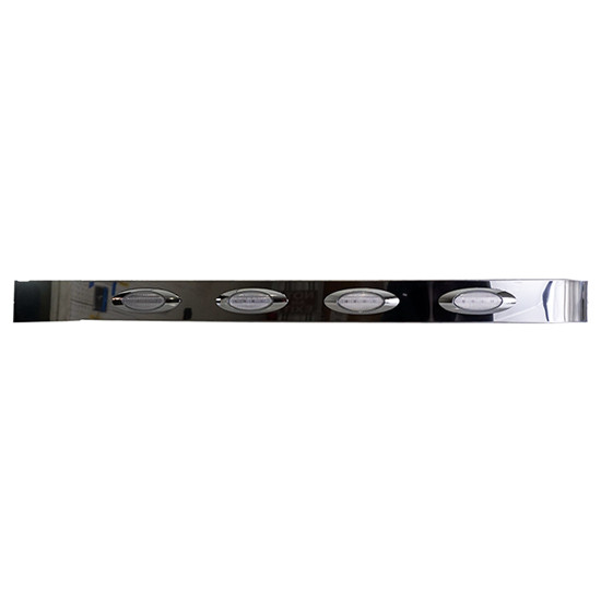 Roadworks Sleeper Panel, 3 1/2 Inch W/ 10- M1 Lights - Amber & Clear LED/ Clear Lens For Kenworth W900L