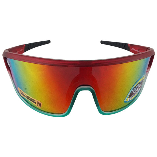 Shield Style Sunglasses W/ Red To Green Full Frame