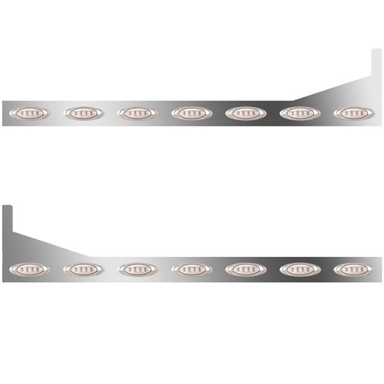 63/72 Inch Sleeper Panels W/ Extensions, 14 P1 Amber/Clear LEDs For Peterbilt