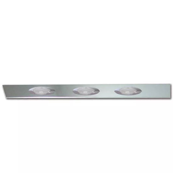 3.5 Inch Stainless Steel Cab Panels W/ 6 G4 LED Lights - Amber LED & Clear Lens For Peterbilt 378 & 379