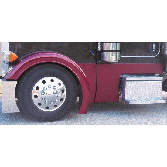 LowRider Front Fender Kit W/ Paintable Fenders, SS Cab Extensions & Fiberglass Cab Panels For Peterbilt 379