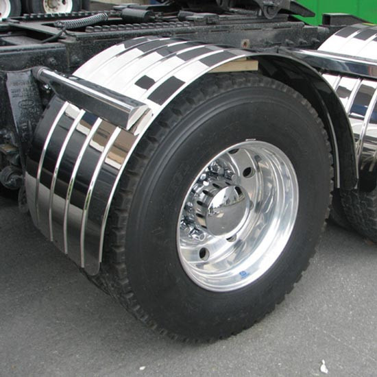 18 Gauge SS Single Radius 4 Rib Fender, 60 Inch