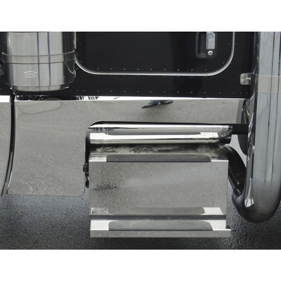 6 Inch SS Cab Cowl Panels W/ 3/4 Inch Button Light Holes For Peterbilt 379