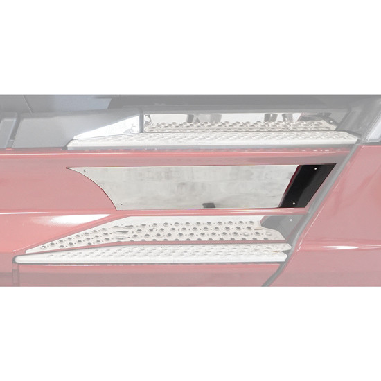 CSM 304 Stainless Steel Mid Kick Panel Trim On Side Fairing, 2 PC Set For Kenworth T680NG