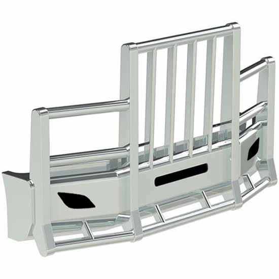 Herd Aluminum Road Train Grille Guard Bumper W/ Slam Latch, Lift Assist & Vertical Center Bars For Western Star 5700XE