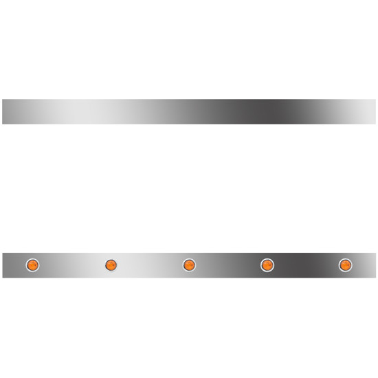6.5 Inch Stainless Steel Sleeper Panels W/ 10 - 3/4 Inch Round Amber/Amber Downglow LEDs