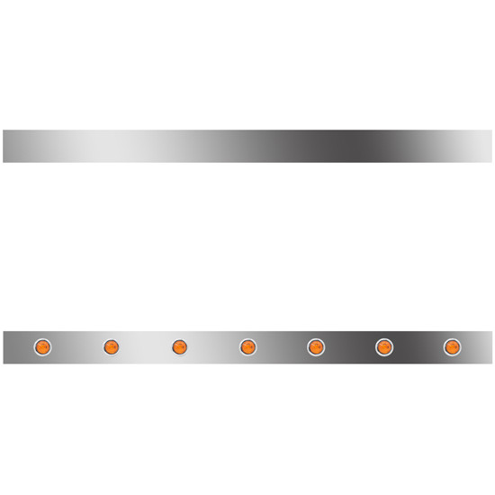 4 Inch Stainless Steel Sleeper Panels W/ 14 - 3/4 Inch Round Amber/Amber Downglow LEDs