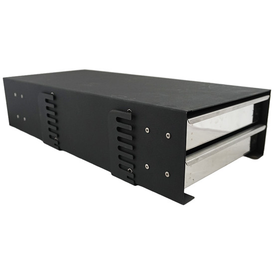 Kubby Buddy Interior Black Steel 2 Drawer Base Tool Box - 5.5 Inch H x 11 Inch W x 24.25 Inch