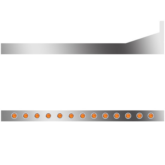 6.5 Inch Stainless Steel Sleeper Panels W/ Extensions, 26 - 3/4 Inch Round Amber/Amber Downglow LEDs