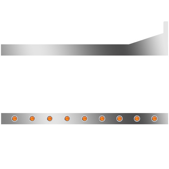 3 Inch Stainless Steel Sleeper Panels W/ Extensions, 26 - 3/4 Inch Round Amber/Amber Downglow LEDs