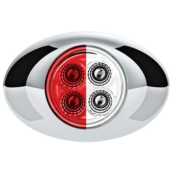 4 LED Double Fury Mini Oval Light - Red to White / Clear Lens 4 LED Double Fury Mini Oval Light - Red to White / Clear Lens