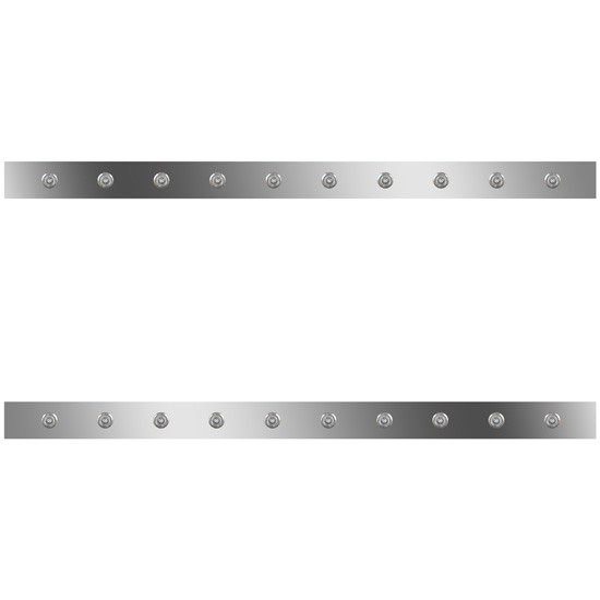 430 Stainless Steel Standard Sleeper Panel W-10 Bullseye Amber/Clear Led Lights Per Side For Peterbilt