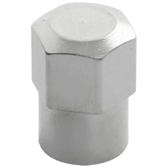 Chrome Steel Hex Nut Style Air Valve Stem Caps - Set Of 4