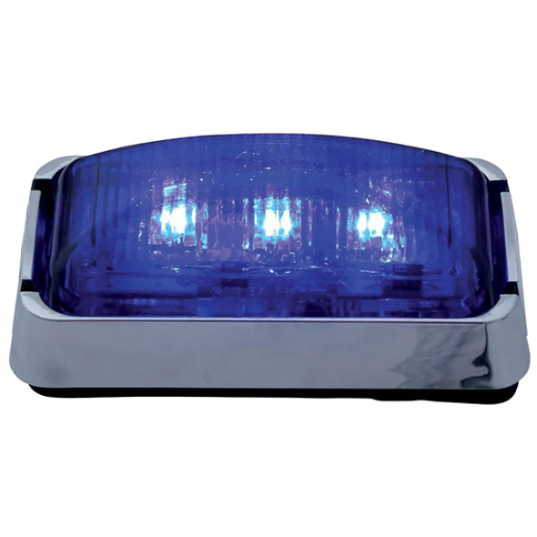 2 1/2 Inch 3 Diode Rectangular LED Marker Light W/ Chrome Rim 2 1/2 Inch 3 Diode Rectangular LED Marker Light W/ Chrome Rim