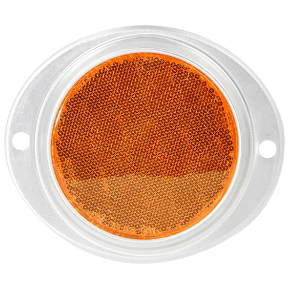 3 7/8 Inch Round Reflector w/ Aluminum Screw-Mount Oval Base 3 7/8 Inch Round Reflector w/ Aluminum Screw-Mount Oval Base