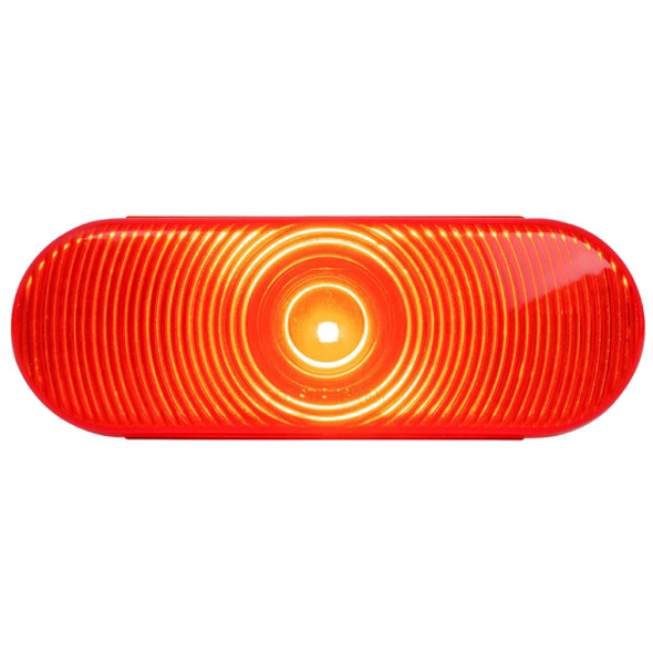6.5 Inch Oval Single LED Stop Turn Tail Light - Red LED / Red Lens