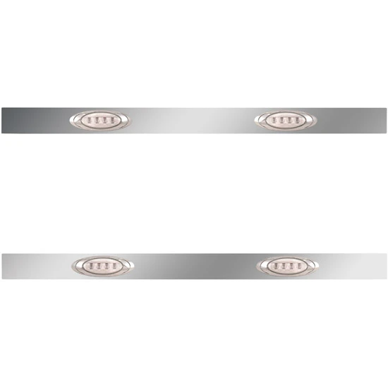 2.5 X 44 Inch Sleeper Panels W/ 2 P1 Amber/Clear LED Lights For Peterbilt 567, 579 W/ 44 Inch Sleeper W/O Extenders