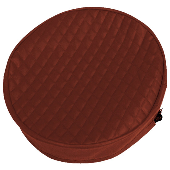 Robert James 23 Inch Black Cherry Quilted Vinyl Fuel Tank End Covers W/ 3.5 Inch Skirt For Peterbilt