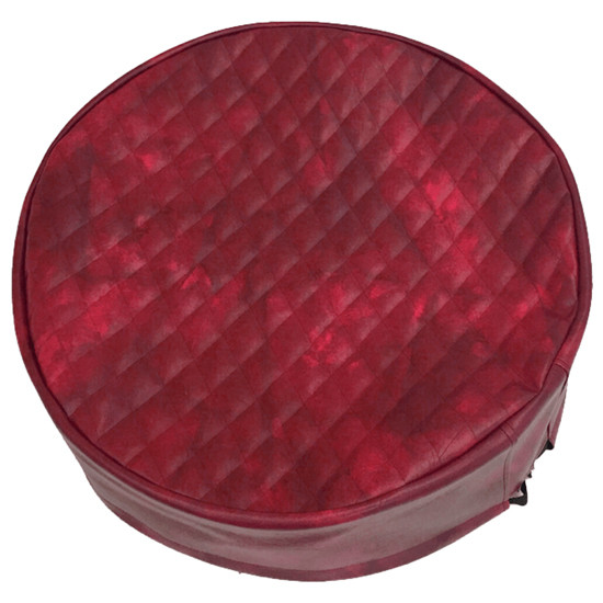 Robert James 26 Inch Wine Quilted Vinyl Fuel Tank End Covers W/ 3 Inch Skirt For Peterbilt