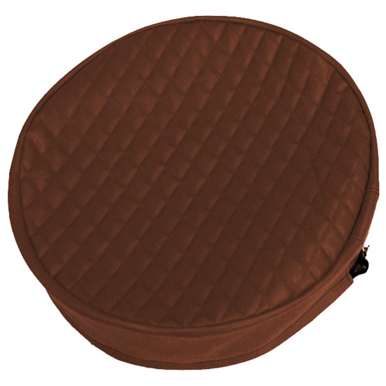 Robert James 27.5 Inch Brown Quilted Vinyl Fuel Tank End Covers W/ 10 Inch Skirt For Freightliner