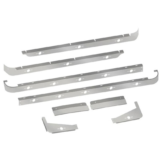 3 Inch SS Cab Sleeper / Extension Panel Kit M1 Amber LED / Amber Lens For 72 Inch Sleeper Peterbilt 386 2006 - 2016