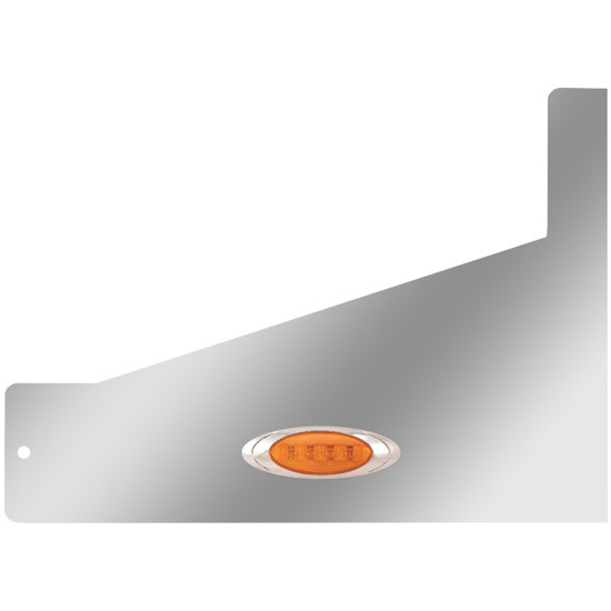 3 X 48 Inch Stainless Steel Sleeper Extension Panel W/ 1 M1 Amber/Clear LED Light For Peterbilt 365, 367, 377, 379, 384, 385, 386, 388 & 389