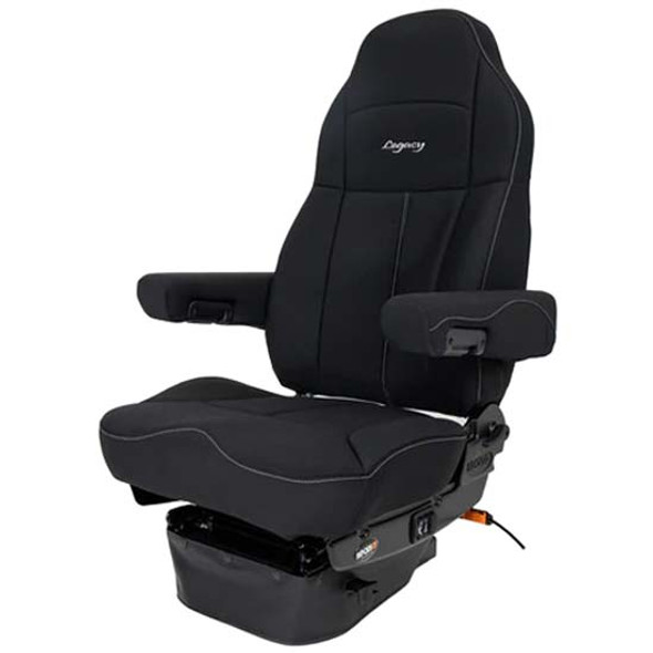 Legacy Black Tuff Cloth High Back Lo Base Seat W/ 18 inch Armrests, Suspension Cover Legacy Black Tuff Cloth High Back Lo Base Seat W/ 18 inch Armrests, Suspension Cover