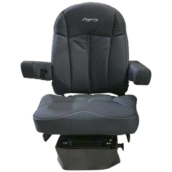 Legacy Black Tuff Cloth Mid Back Lo Base Seat With 18 Inch Arm Rests & Suspension Cover Legacy Black Tuff Cloth Mid Back Lo Base Seat With 18 Inch Arm Rests & Suspension Cover