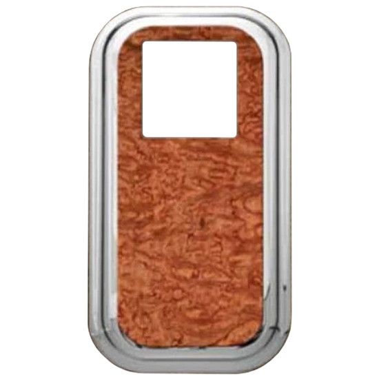 Chrome Shift Tower Platform Cover with Full Rosewood Top For Peterbilt 375, 377, 378 & 379