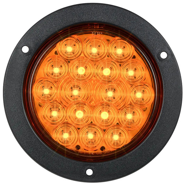 4 Inch Fleet 18 Diode Slim Park Turn Clearance Light W/ Flange - Amber LED / Clear Lens 4 Inch Fleet 18 Diode Slim Park Turn Clearance Light W/ Flange - Amber LED / Clear Lens